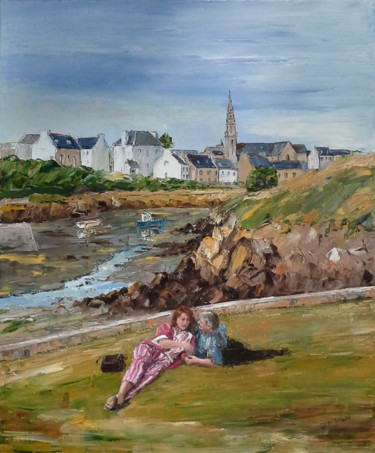 Painting titled "week-end-a-ouessant…" by Janine Le Cann, Original Artwork