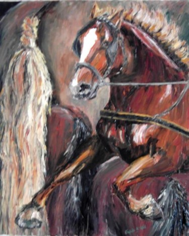 Peinture intitulée "percheron 3" par Janine Le Cann, Œuvre d'art originale