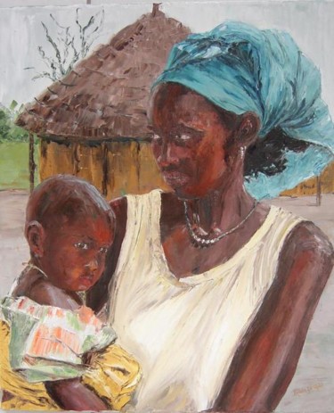 Dessin intitulée "senegal" par Janine Le Cann, Œuvre d'art originale