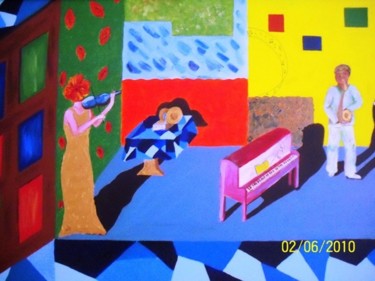 Peinture intitulée "chambre de musique" par Janine Skayem, Œuvre d'art originale