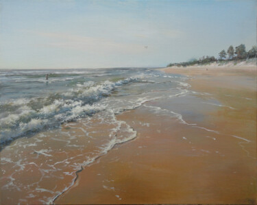 Painting titled "Baltic Sea on Sunny…" by Janis Zingitis, Original Artwork, Acrylic