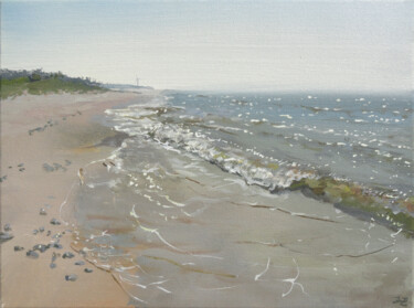 Painting titled "Baltic Sea near Lie…" by Janis Zingitis, Original Artwork, Acrylic