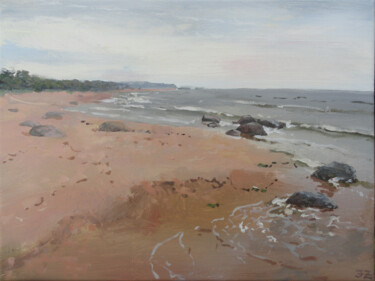Malerei mit dem Titel "Baltic Sea at Tūja,…" von Janis Zingitis, Original-Kunstwerk, Acryl