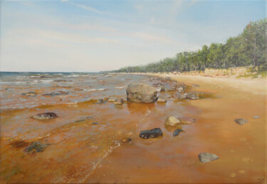 Картина под названием "Baltic Sea. Rocks o…" - Janis Zingitis, Подлинное произведение искусства, Масло Установлен на artwork…