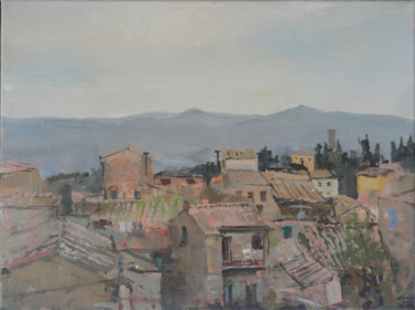 Painting titled "Study of Volterra i…" by Janis Zingitis, Original Artwork, Acrylic Mounted on Wood Stretcher frame