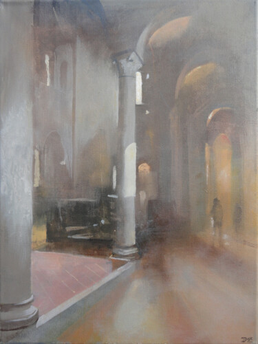 Pintura intitulada "Abbey of Sant'Antim…" por Janis Zingitis, Obras de arte originais, Acrílico Montado em Armação em madeira