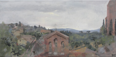 Malarstwo zatytułowany „Siena, Toscana, Ita…” autorstwa Janis Zingitis, Oryginalna praca, Akryl Zamontowany na Drewniana ram…