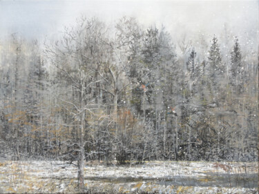 Schilderij getiteld "The Last Snow" door Janis Zingitis, Origineel Kunstwerk, Acryl