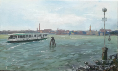 Painting titled "Venice. View from M…" by Janis Zingitis, Original Artwork, Acrylic Mounted on artwork_cat.