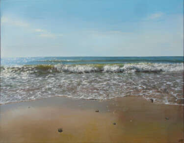 Pintura titulada "Baltic Sea Wave" por Janis Zingitis, Obra de arte original, Acrílico Montado en Bastidor de camilla de mad…