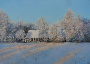 Картина под названием "December Morning" - Janis Zingitis, Подлинное произведение искусства, Масло Установлен на Деревянная…