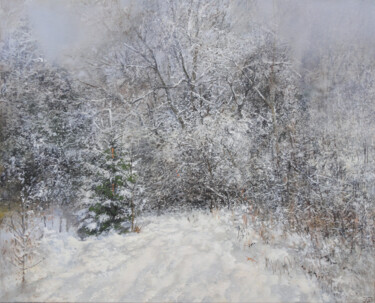 Pintura intitulada "Snow Cloud Passed" por Janis Zingitis, Obras de arte originais, Óleo Montado em Armação em madeira