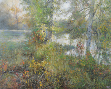 Schilderij getiteld "Autumn Afternoon" door Janis Zingitis, Origineel Kunstwerk, Olie