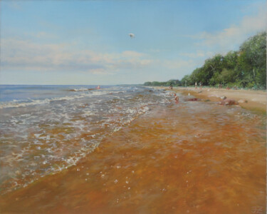 Peinture intitulée "The Baltic Sea in J…" par Janis Zingitis, Œuvre d'art originale, Huile Monté sur Châssis en bois