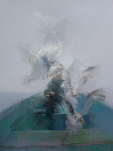 Painting titled "Aeon of Pisces" by Janis Zingitis, Original Artwork, Oil