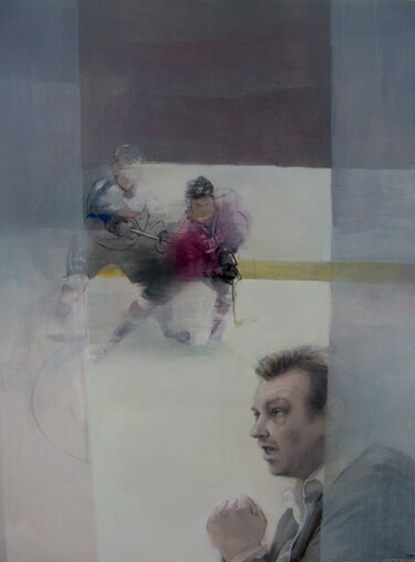 Pittura intitolato "Ice Hockey" da Janis Zingitis, Opera d'arte originale