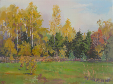 Painting titled "Late October 2011" by Janis Zingitis, Original Artwork, Oil