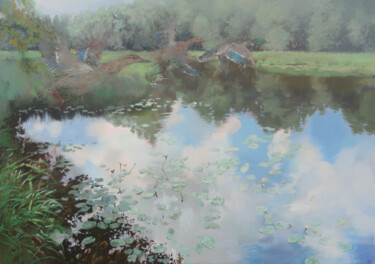 Peinture intitulée "Reflections" par Janis Zingitis, Œuvre d'art originale, Acrylique Monté sur Châssis en bois