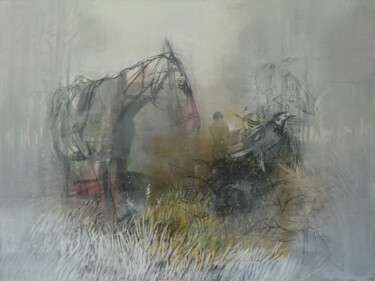 Painting titled "Mystery Meadow" by Janis Zingitis, Original Artwork, Oil
