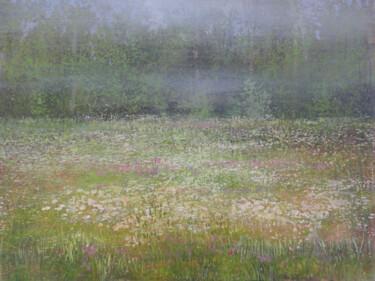 Schilderij getiteld "Meadow with Lifting…" door Janis Zingitis, Origineel Kunstwerk, Olie
