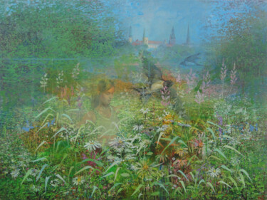 Painting titled "Meadow" by Janis Zingitis, Original Artwork, Acrylic