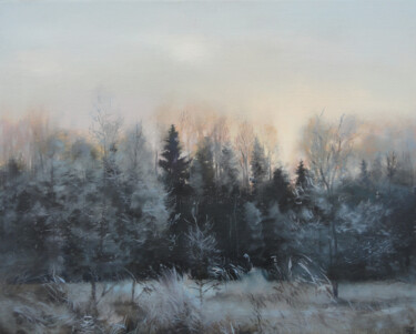 Ζωγραφική με τίτλο "Sunrise in Winter" από Janis Zingitis, Αυθεντικά έργα τέχνης, Λάδι