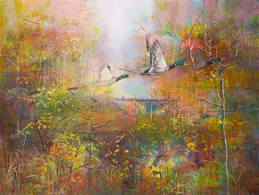 Картина под названием "Spring in Outskirts…" - Janis Zingitis, Подлинное произведение искусства, Акрил