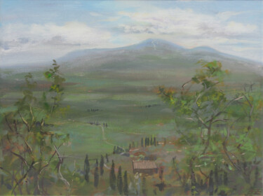 Painting titled "Val d'Orcia, Tuscan…" by Janis Zingitis, Original Artwork, Acrylic