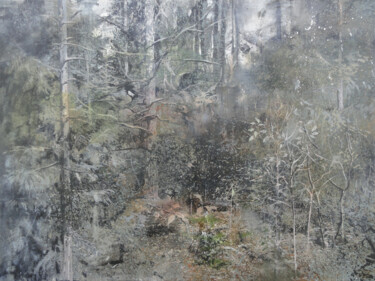 Painting titled "In Forest King's Ki…" by Janis Zingitis, Original Artwork, Acrylic Mounted on Wood Stretcher frame