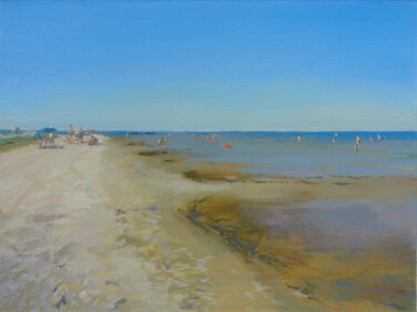 Painting titled "Cloudless Day. Balt…" by Janis Zingitis, Original Artwork, Acrylic Mounted on Wood Stretcher frame