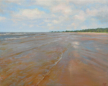 Картина под названием "Baltic Sea at Svetc…" - Janis Zingitis, Подлинное произведение искусства, Акрил Установлен на Деревян…