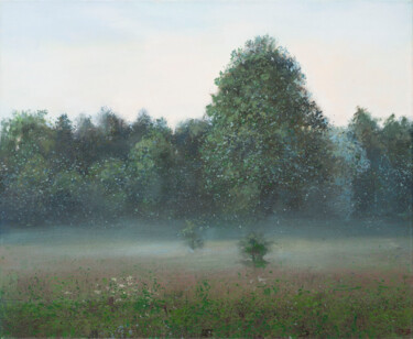 Painting titled "Evening in June" by Janis Zingitis, Original Artwork, Oil