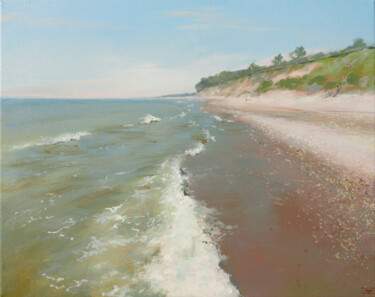 Pittura intitolato "Baltic Sea at Jurka…" da Janis Zingitis, Opera d'arte originale, Acrilico