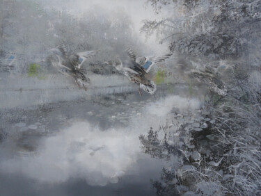 Pintura titulada "At the Lake" por Janis Zingitis, Obra de arte original, Acrílico Montado en Bastidor de camilla de madera