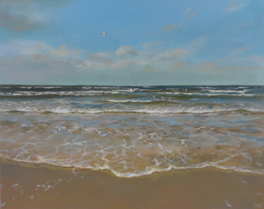 Painting titled "Baltic Sea at Berna…" by Janis Zingitis, Original Artwork, Acrylic