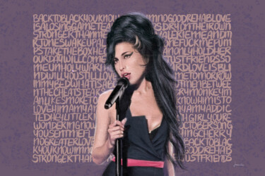 「Tribute to Amy Wine…」というタイトルのデジタルアーツ Jean-Michel Botsenによって, オリジナルのアートワーク, デジタル絵画