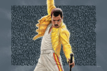 Digital Arts titled "Tribute to Freddie…" by Jean-Michel Botsen, Original Artwork, Digital Painting