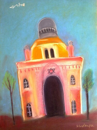 Disegno intitolato "synagogue 1" da Janna Shulrufer, Opera d'arte originale, Pastello