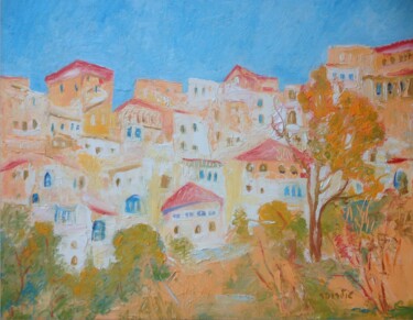 Pittura intitolato "landscape in safed 4" da Janna Shulrufer, Opera d'arte originale, Olio