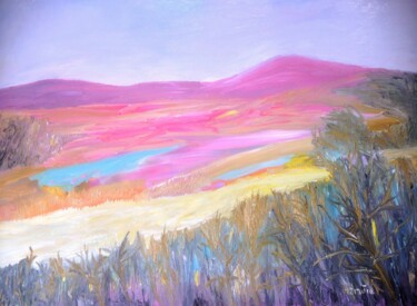 Painting titled "View at the landsca…" by Janna Shulrufer, Original Artwork, Oil