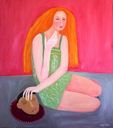 Картина под названием "Judith with the hea…" - Janna Shulrufer, Подлинное произведение искусства, Масло