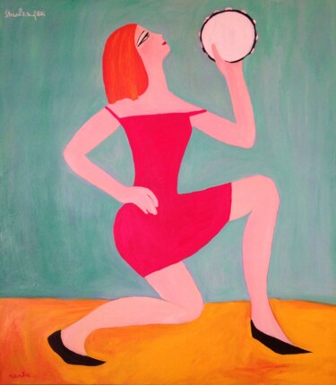 Malerei mit dem Titel "The Dance of Miriam" von Janna Shulrufer, Original-Kunstwerk, Öl