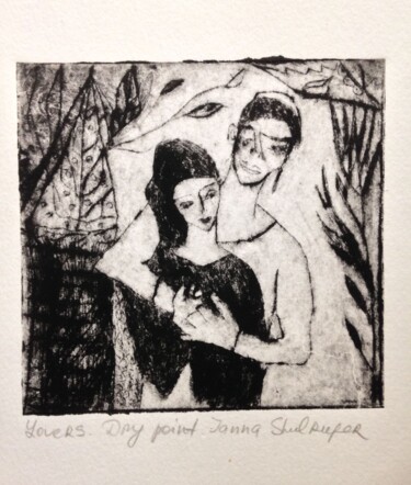 Incisioni, stampe intitolato "lovers" da Janna Shulrufer, Opera d'arte originale, Acquaforte