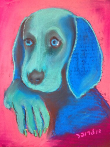 Drawing titled "Dog 3" by Janna Shulrufer, Original Artwork, Pastel