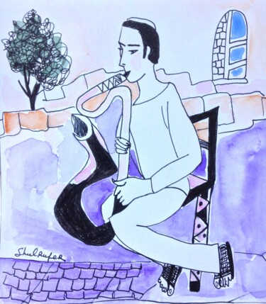 Dessin intitulée "music" par Janna Shulrufer, Œuvre d'art originale, Aquarelle