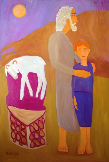 Картина под названием "The Temptation of A…" - Janna Shulrufer, Подлинное произведение искусства, Масло