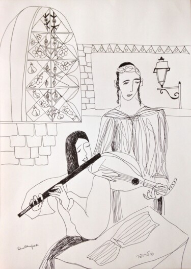 Rysunek zatytułowany „musicians” autorstwa Janna Shulrufer, Oryginalna praca, Atrament