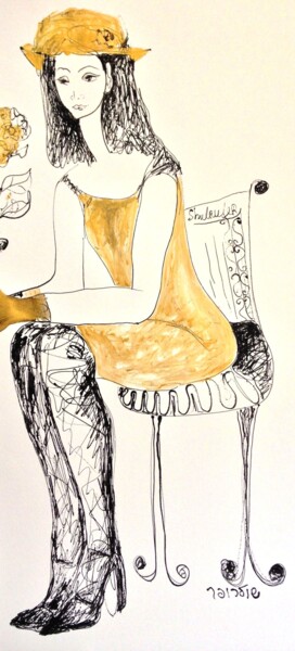 Drawing titled "melancolia" by Janna Shulrufer, Original Artwork, Acrylic
