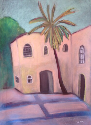 Dessin intitulée "corner in old Tel-A…" par Janna Shulrufer, Œuvre d'art originale, Pastel