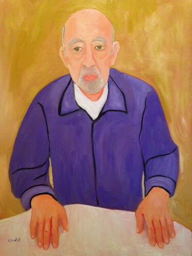 Painting titled "portrait of old jew…" by Janna Shulrufer, Original Artwork, Oil
